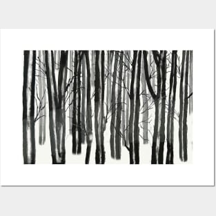 Winter forest landscape Posters and Art